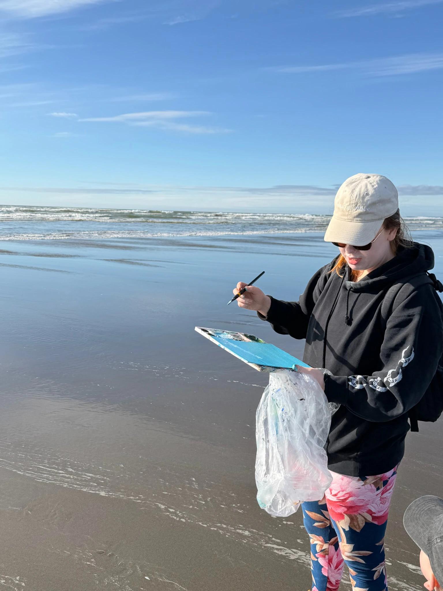 Artwork by Sel Tasteme titled Sel Painting Beach.